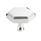 Colonial Bronze - 1'' Hexagonal, stepped Cabinet Knob with flared post hand finished in Satin Brass - Satin Brass
