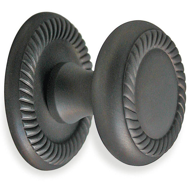 Colonial Bronze - 1.1875'' diameter Round, roped Cabinet Knob hand finished in Satin Copper - Satin Copper