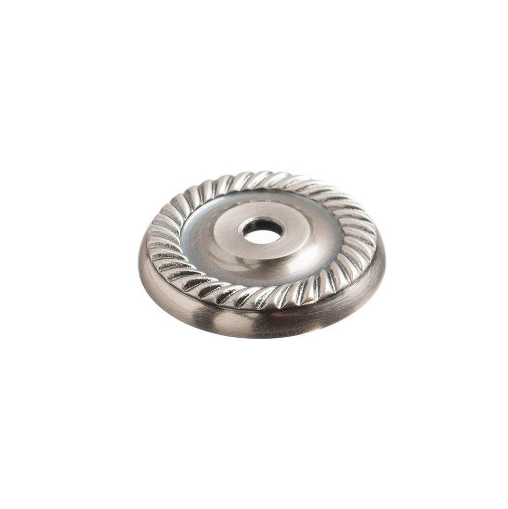 Colonial Bronze - 1.1875'' diameter Round, roped Backplate for use with 8-32 screw hand finished in Distressed Satin Black - Distressed Satin Black