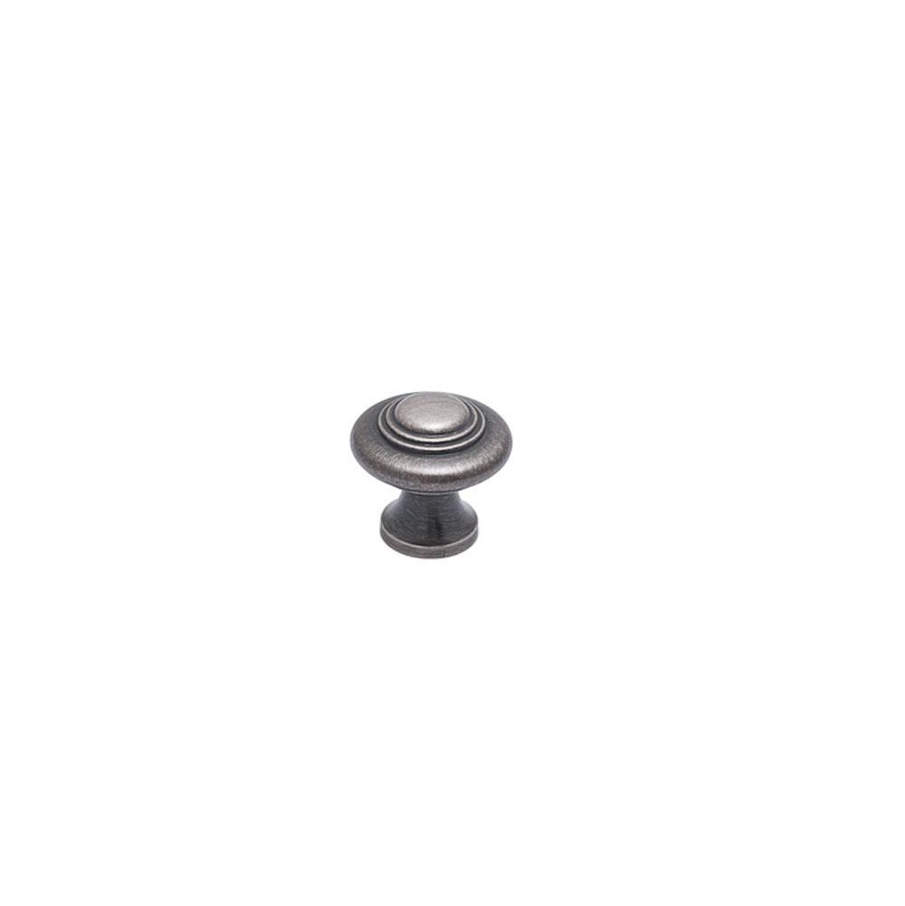 Colonial Bronze - 1.1875'' diameter Round, stepped Cabinet Knob, Back-to-Back Shower Door Knob Kit hand finished in Pewter - Pewter