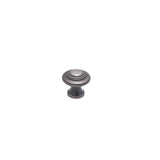 Colonial Bronze - 1.1875'' diameter Round, stepped Cabinet Knob, Back-to-Back Shower Door Knob Kit hand finished in Pewter - Pewter