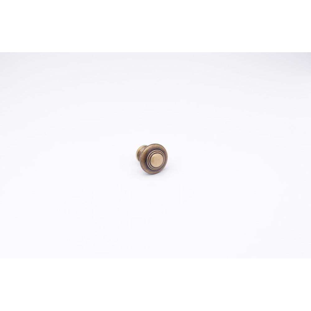 Colonial Bronze - 1.1875'' diameter Round, stepped Cabinet Knob, Back-to-Back Shower Door Knob Kit hand finished in Antique Brass - Antique Brass