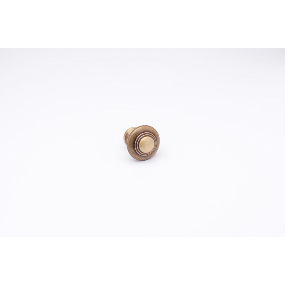 Colonial Bronze - 1.5'' diameter Round, stepped Cabinet Knob, Back-to-Back Shower Door Knob Kit hand finished in Antique Brass - Antique Brass