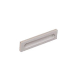 Colonial Bronze - 5'' center-to-center, 6'' overall, 0.25'' Rectangular, flat Cabinet Pull with finger indents hand finished in Matte Satin Brass - Matte Satin Brass