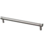 Colonial Bronze - 10'' center-to-center, 11'' overall, 0.75'' diameter Round, grooved Cabinet Pull, Appliance Pull, Door Pull, Shower Door Pull with straight posts hand finished in Satin Brass - Satin Brass