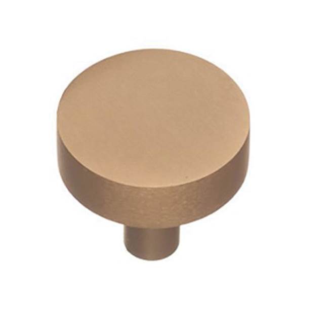 Colonial Bronze - 1.25'' diameter Round Cabinet Knob with straight post hand finished in Matte Antique Copper - Matte Antique Copper