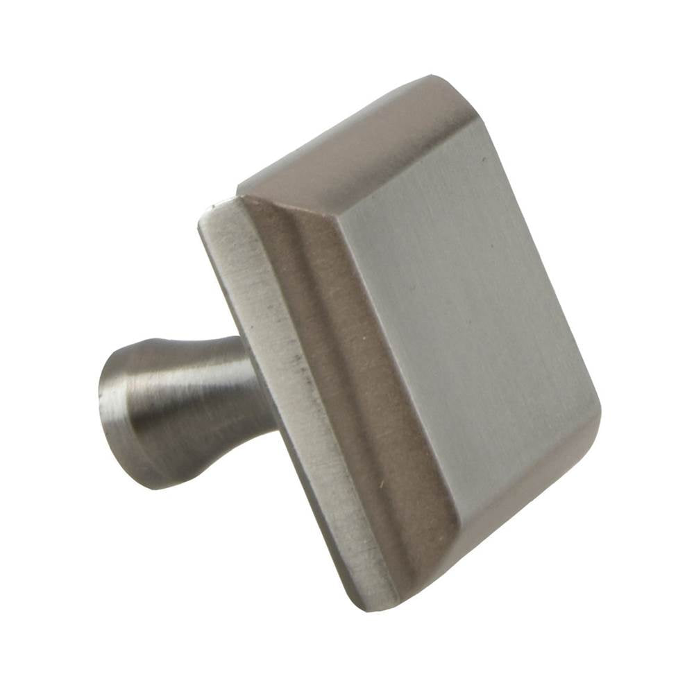 Colonial Bronze - 1.25'' Square, beveled Cabinet Knob with flared post hand finished in Weathered Brass - Weathered Brass
