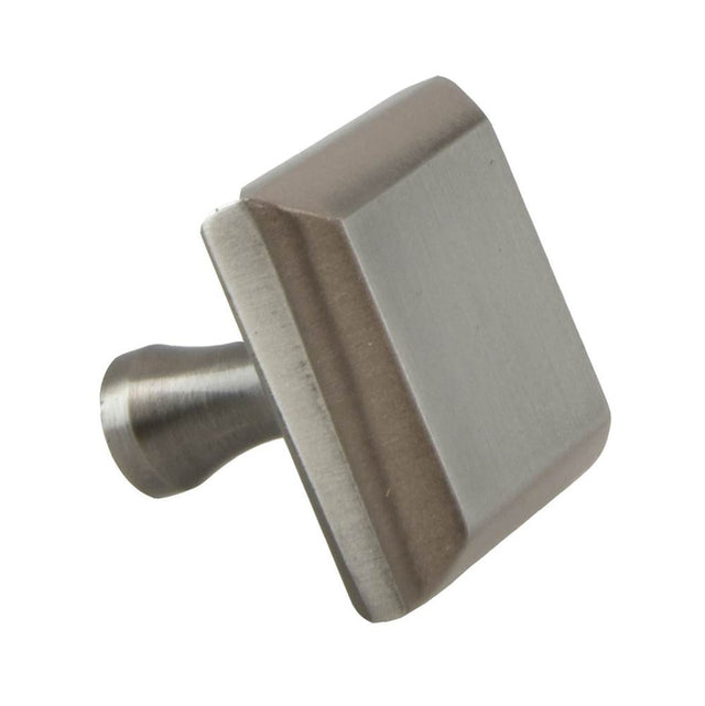 Colonial Bronze - 1.25'' Square, beveled Cabinet Knob with flared post hand finished in Weathered Brass - Weathered Brass