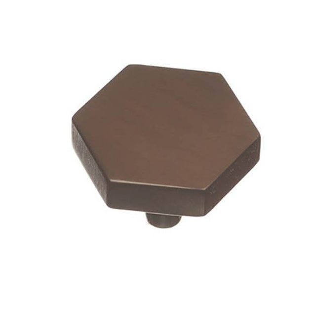 Colonial Bronze - 1.5'' Hexagonal Cabinet Knob with straight post hand finished in Satin Copper - Satin Copper