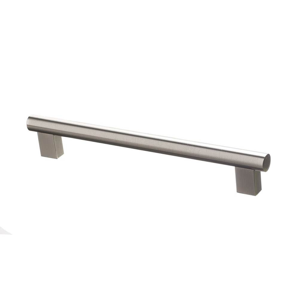 Colonial Bronze - 10'' center-to-center, 12'' overall, 0.75'' diameter Round Cabinet Pull, Appliance Pull, Door Pull, Shower Door Pull With rectangular posts hand finished in Matte Satin Brass - Matte Satin Brass