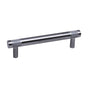 Colonial Bronze - 6'' center-to-center, 7.5'' overall, 0.625'' diameter Round, banded and diamond-knurled Cabinet Pull, Door Pull with straight posts hand finished in Matte Satin Brass - Matte Satin Brass