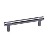 Colonial Bronze - 8'' center-to-center, 10'' overall, 0.75'' diameter Round, banded and diamond-knurled Cabinet Pull, Appliance Pull, Door Pull, Shower Door Pull with straight posts hand finished in Matte Satin Bronze - Matte Satin Bronze