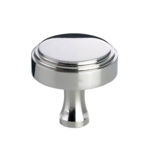 Colonial Bronze - 1.5'' diameter Round, stepped Cabinet Knob with flared post hand finished in Weathered Brass - Weathered Brass