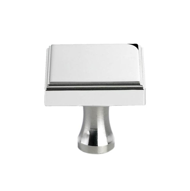 Colonial Bronze - 1.25'' Square, stepped Cabinet Knob with flared post hand finished in Satin Copper - Satin Copper