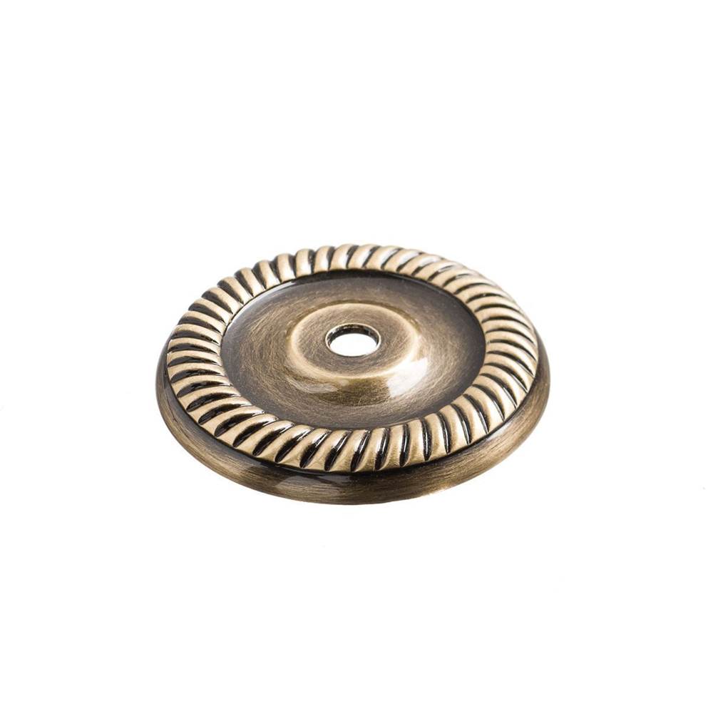 Colonial Bronze - 1.625'' diameter Round, roped Backplate for use with 8-32 screw hand finished in Matte Satin Copper - Matte Satin Copper
