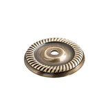 Colonial Bronze - 1.625'' diameter Round, roped Backplate for use with 8-32 screw hand finished in Matte Satin Copper - Matte Satin Copper