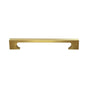 Colonial Bronze - 8'' center-to-center, 8.5'' overall, 0.375 x 0.25'' Rectangular Cabinet Pull with rectangular, scalloped legs hand finished in Weathered Brass - Weathered Brass