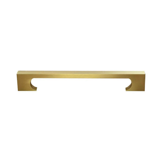 Colonial Bronze - 8'' center-to-center, 8.5'' overall, 0.75 x 0.375'' Rectangular Cabinet Pull, Appliance Pull, Door Pull, Shower Door Pull with rectangular, scalloped legs hand finished in Weathered Brass - Weathered Brass