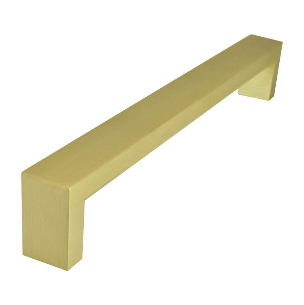Colonial Bronze - 10'' center-to-center, 10.5'' overall, 1 x 0.75'' Square Cabinet Pull, Appliance Pull, Door Pull, Shower Door Pull with rounded back hand finished in Weathered Brass - Weathered Brass