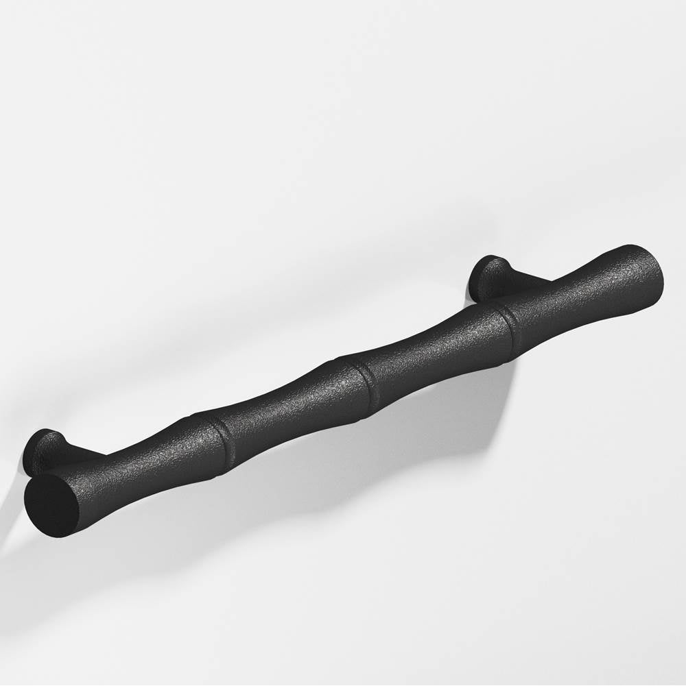 Colonial Bronze - 9.5'' center-to-center, 12.5'' overall, 1'' diameter Bamboo Appliance Pull, Door Pull, Shower Door Pull with flared posts hand finished in Frost Black - Frost Black