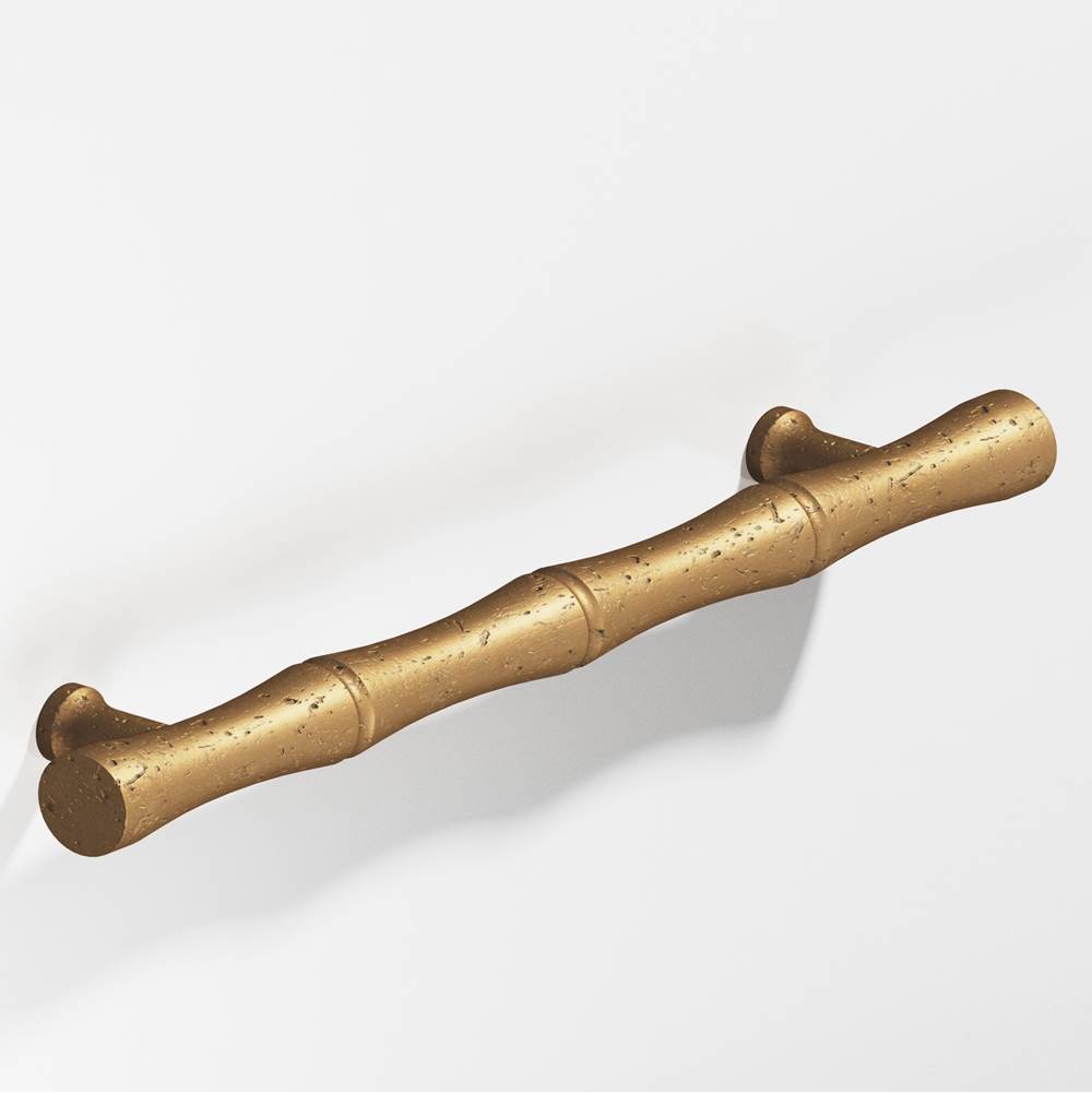 Colonial Bronze - 3'' center-to-center, 5'' overall, 0.5'' diameter Bamboo Cabinet Pull with flared posts hand finished in Distressed Light Statuary Bronze - Distressed Light Statuary Bronze