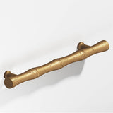 Colonial Bronze - 4.5'' center-to-center, 6.5'' overall, 0.5'' diameter Bamboo Cabinet Pull with flared posts hand finished in Distressed Light Statuary Bronze - Distressed Light Statuary Bronze