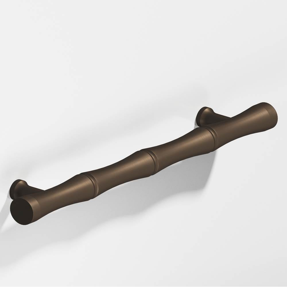 Colonial Bronze - 9.5'' center-to-center, 12.5'' overall, 1'' diameter Bamboo Appliance Pull, Door Pull, Shower Door Pull with flared posts hand finished in Heritage Bronze - Heritage Bronze