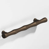Colonial Bronze - 9.5'' center-to-center, 12.5'' overall, 1'' diameter Bamboo Appliance Pull, Door Pull, Shower Door Pull with flared posts hand finished in Heritage Bronze - Heritage Bronze