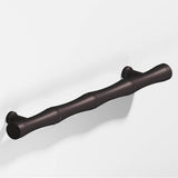 Colonial Bronze - 3'' center-to-center, 5'' overall, 0.5'' diameter Bamboo Cabinet Pull with flared posts hand finished in Matte Dark Statuary Bronze - Matte Dark Statuary Bronze