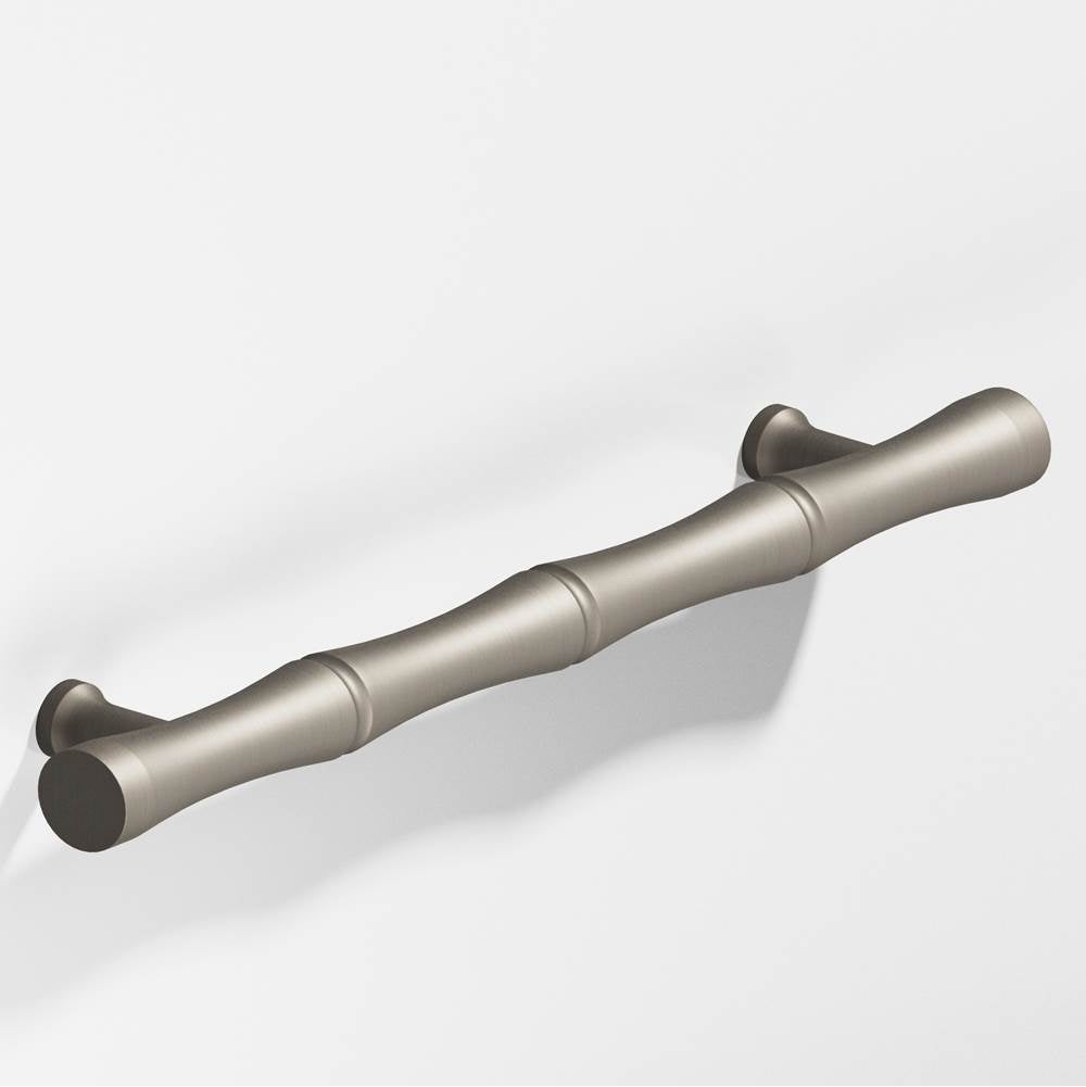Colonial Bronze - 9.5'' center-to-center, 12.5'' overall, 1'' diameter Bamboo Appliance Pull, Door Pull, Shower Door Pull with flared posts hand finished in Matte Pewter - Matte Pewter