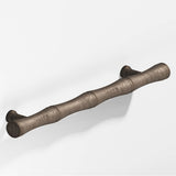 Colonial Bronze - 9.5'' center-to-center, 12.5'' overall, 0.75'' diameter Bamboo Appliance Pull, Door Pull with flared posts hand finished in Distressed Pewter - Distressed Pewter