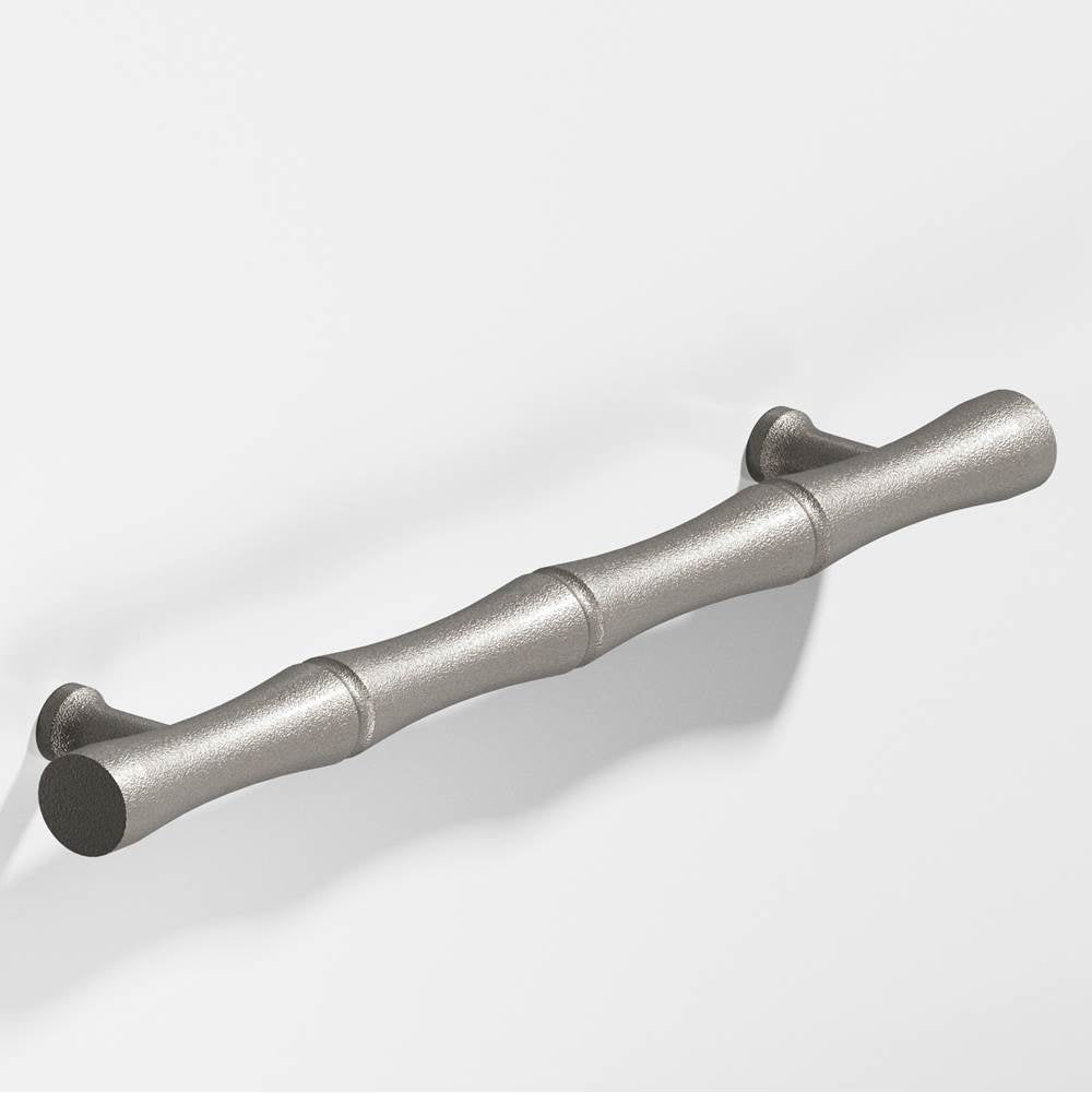 Colonial Bronze - 4.5'' center-to-center, 6.5'' overall, 0.5'' diameter Bamboo Cabinet Pull with flared posts hand finished in Frost Nickel - Frost Nickel