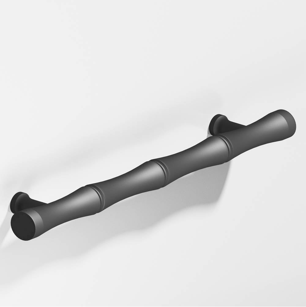 Colonial Bronze - 9.5'' center-to-center, 12.5'' overall, 1'' diameter Bamboo Appliance Pull, Door Pull, Shower Door Pull with flared posts hand finished in Matte Graphite - Matte Graphite