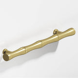 Colonial Bronze - 3'' center-to-center, 5'' overall, 0.5'' diameter Bamboo Cabinet Pull with flared posts hand finished in Antique Brass - Antique Brass