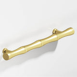 Colonial Bronze - 3'' center-to-center, 5'' overall, 0.5'' diameter Bamboo Cabinet Pull with flared posts hand finished in Matte Satin Brass - Matte Satin Brass