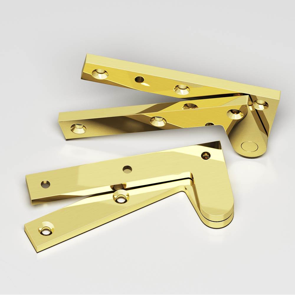 Colonial Bronze - 3.875'' overall Fixed pin pivot Hinge hand finished in Unlacquered Polished Brass - Unlacquered Polished Brass
