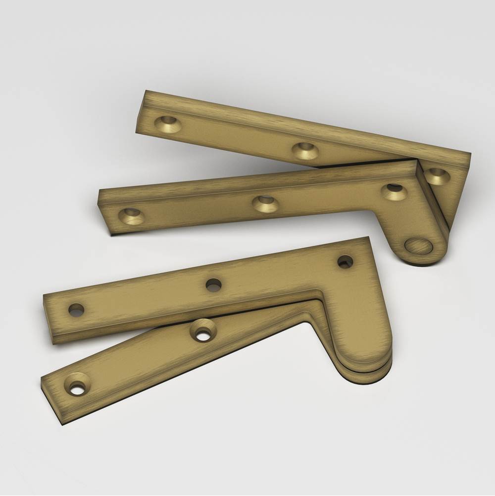 Colonial Bronze - 3.875'' overall Fixed pin pivot Hinge hand finished in Matte Antique Satin Brass - Matte Antique Satin Brass