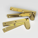 Colonial Bronze - 4.375'' overall Fixed pin pivot Hinge hand finished in Antique Brass - Antique Brass