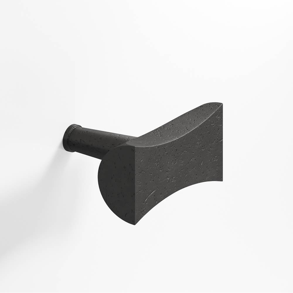 Colonial Bronze - 1.25'' overall, 0.75'' max diameter Bowtie, T Cabinet Knob with rounded back and tapered post hand finished in Distressed Satin Black - Distressed Satin Black