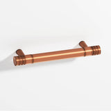 Colonial Bronze - 18'' center-to-center, 20.5'' overall, 1'' diameter Round, grooved Appliance Pull, Door Pull, Shower Door Pull with tapered posts hand finished in Antique Copper and Antique Copper - Antique Copper,Antique Copper