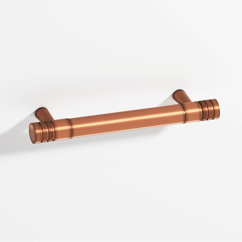Colonial Bronze - 1'' diameter custom length Round, grooved Pull with tapered posts hand finished in Antique Copper and Antique Copper - Antique Copper,Antique Copper