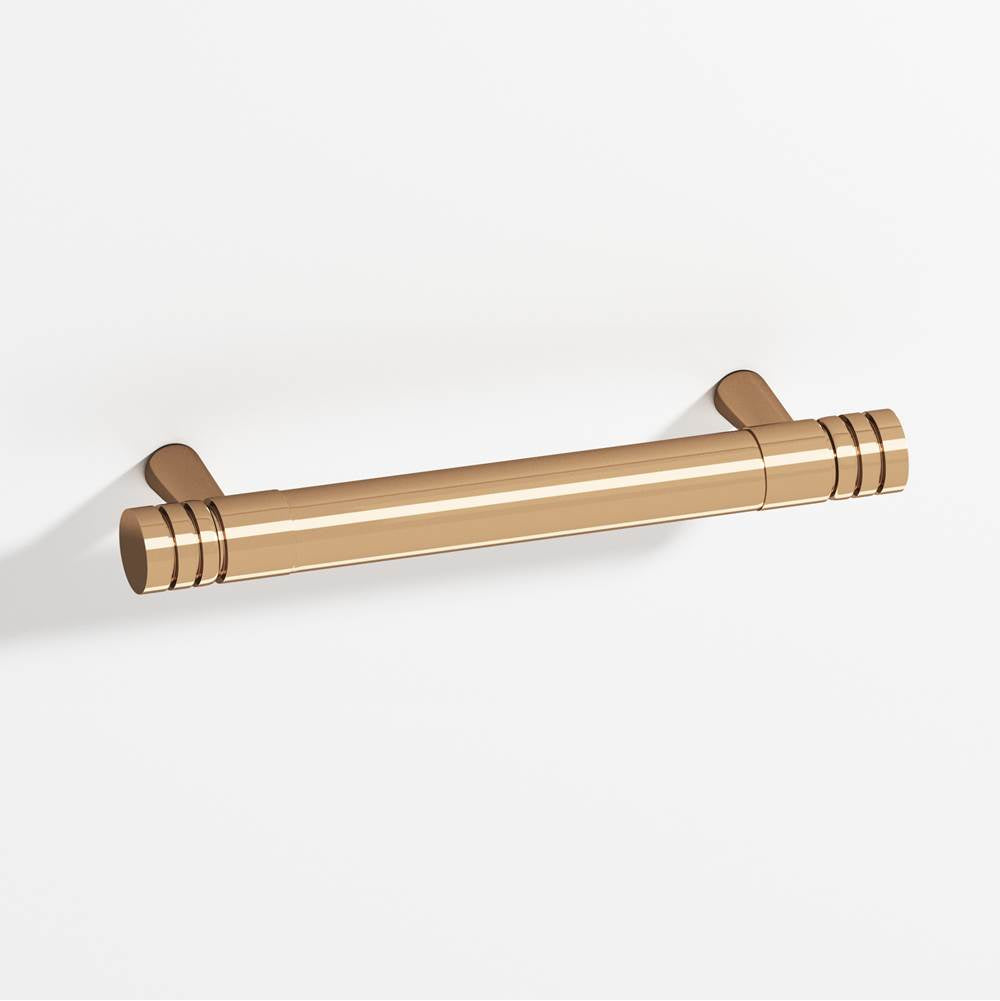 Colonial Bronze - 3.5'' center-to-center, 4.5'' overall, 0.46875'' diameter Round, grooved Cabinet Pull with tapered posts hand finished in Polished Bronze and Polished Bronze - Polished Bronze,Polished Bronze