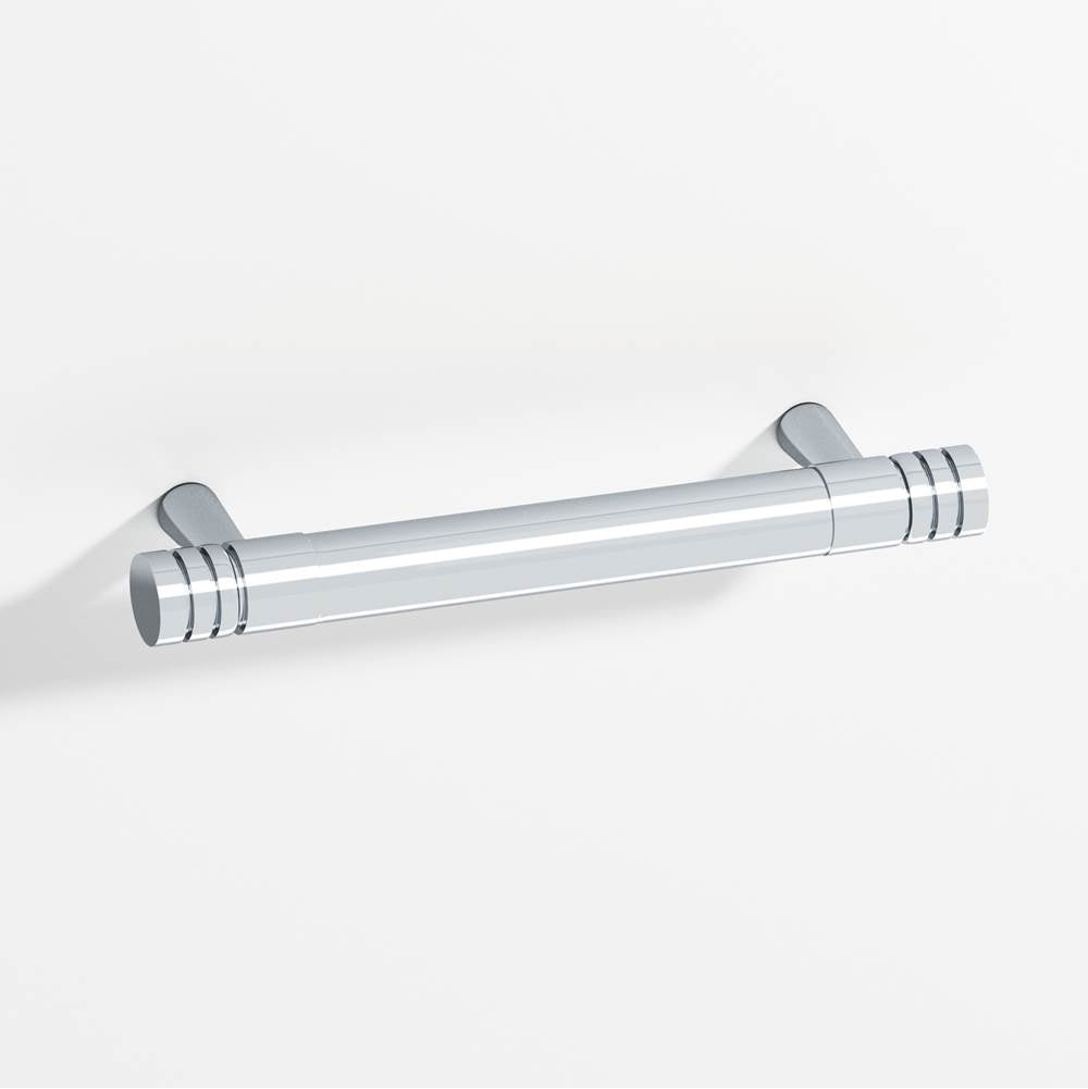 Colonial Bronze - 8'' center-to-center, 9'' overall, 0.46875'' diameter Round, grooved Cabinet Pull with tapered posts hand finished in Polished Chrome and Polished Chrome - Polished Chrome,Polished Chrome