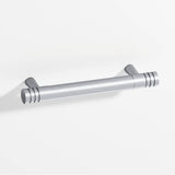 Colonial Bronze - 3.5'' center-to-center, 4.5'' overall, 0.46875'' diameter Round, grooved Cabinet Pull with tapered posts hand finished in Satin Chrome and Satin Chrome - Satin Chrome,Satin Chrome