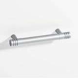 Colonial Bronze - 4'' center-to-center, 5'' overall, 0.46875'' diameter Round, grooved Cabinet Pull with tapered posts hand finished in Matte Satin Chrome and Matte Satin Chrome - Matte Satin Chrome,Matte Satin Chrome