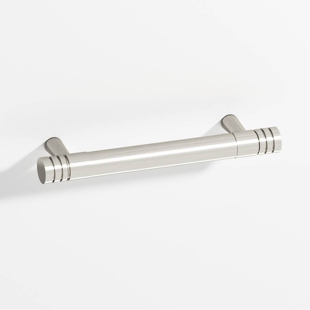 Colonial Bronze - 10'' center-to-center, 12.5'' overall, 1'' diameter Round, grooved Appliance Pull, Door Pull, Shower Door Pull with tapered posts hand finished in Satin Nickel and Satin Nickel - Satin Nickel,Satin Nickel