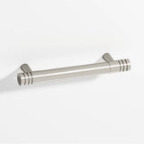 Colonial Bronze - 3.5'' center-to-center, 4.5'' overall, 0.46875'' diameter Round, grooved Cabinet Pull with tapered posts hand finished in Nickel Stainless and Nickel Stainless - Nickel Stainless,Nickel Stainless