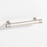 Colonial Bronze - 3'' center-to-center, 4'' overall, 0.46875'' diameter Round, grooved Cabinet Pull with tapered posts hand finished in Matte Satin Nickel and Matte Satin Nickel - Matte Satin Nickel,Matte Satin Nickel