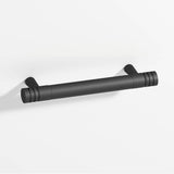 Colonial Bronze - 8'' center-to-center, 9'' overall, 0.46875'' diameter Round, grooved Cabinet Pull with tapered posts hand finished in Matte Graphite and Matte Graphite - Matte Graphite,Matte Graphite