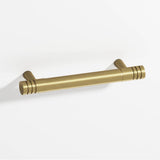 Colonial Bronze - 3.5'' center-to-center, 4.5'' overall, 0.46875'' diameter Round, grooved Cabinet Pull with tapered posts hand finished in Antique Brass and Antique Brass - Antique Brass,Antique Brass